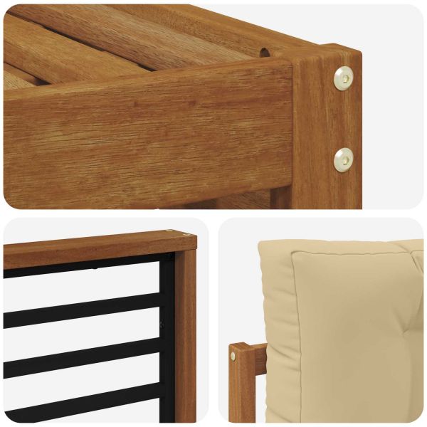 Комплект дивани за открито 5 pcs Натурален и Бежов