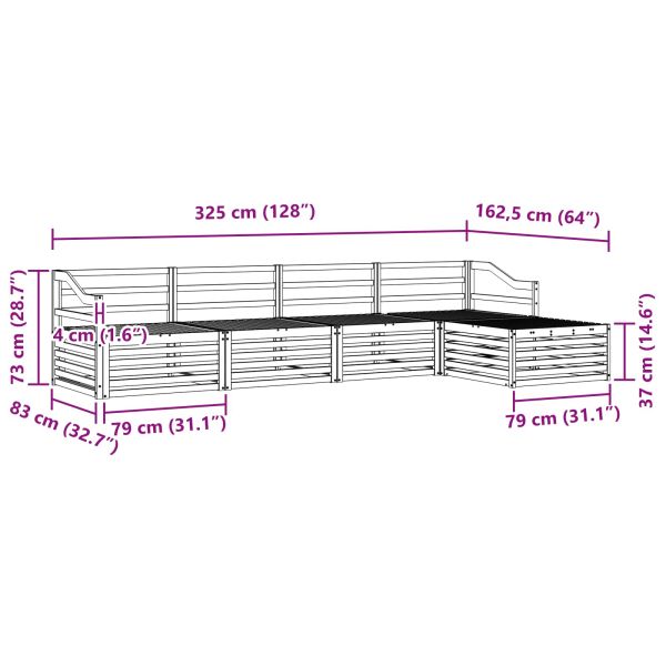 Комплект дивани за открито 5 pcs Естествен