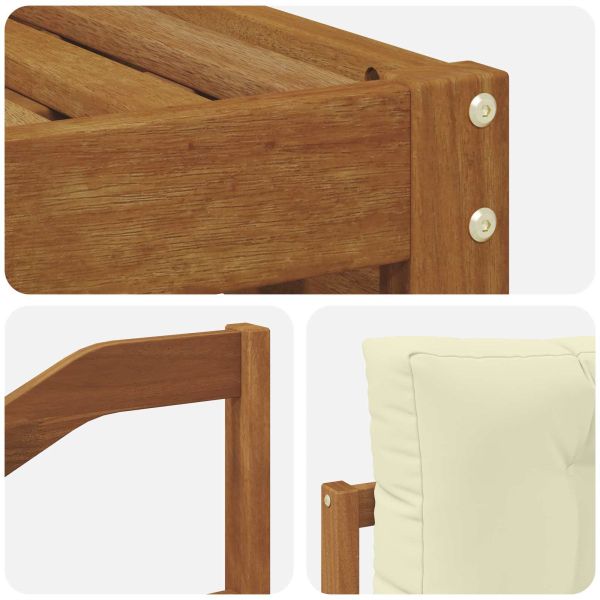 Комплект дивани за открито 5 pcs Натурален и Крема