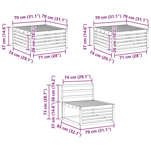 Комплект дивани за открито 6 pcs Естествен