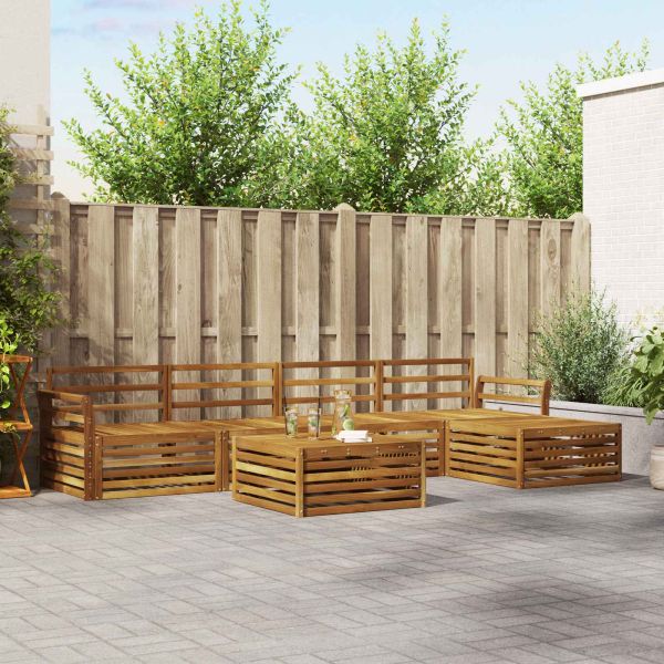 Комплект дивани за открито 6 pcs Естествен