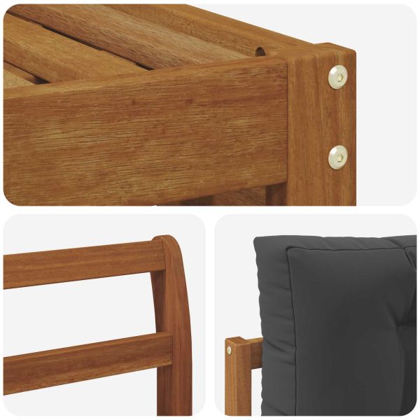 Комплект дивани за открито 6 pcs Натурален и Антрацит