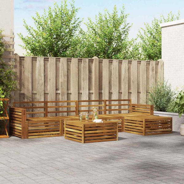 Комплект дивани за открито 6 pcs Естествен