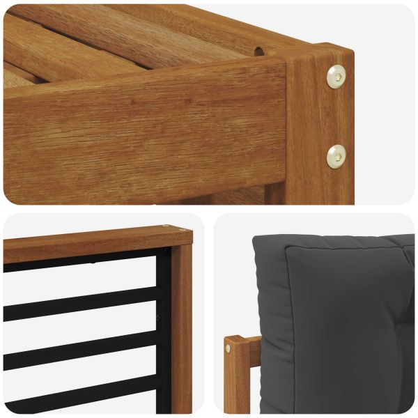 Комплект дивани за открито 6 pcs Натурален и Антрацит