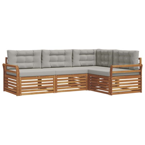 Комплект дивани за открито 13 pcs Естествено и светло сиво