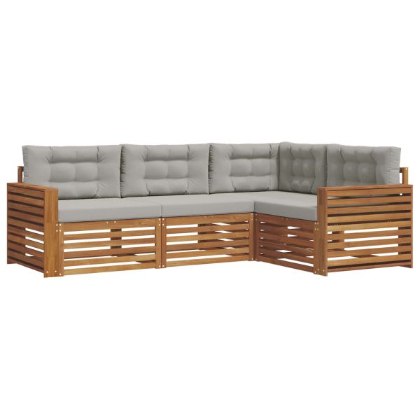 Комплект дивани за открито 13 pcs Естествено и светло сиво