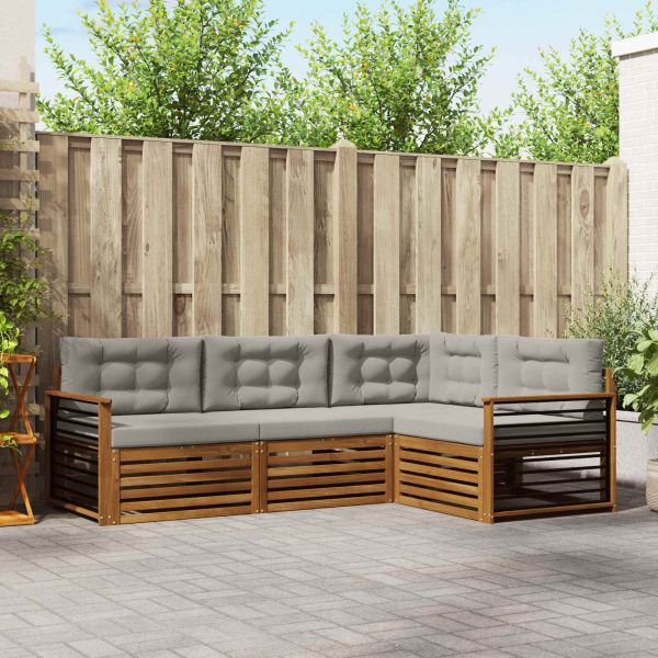 Комплект дивани за открито 13 pcs Естествено и светло сиво