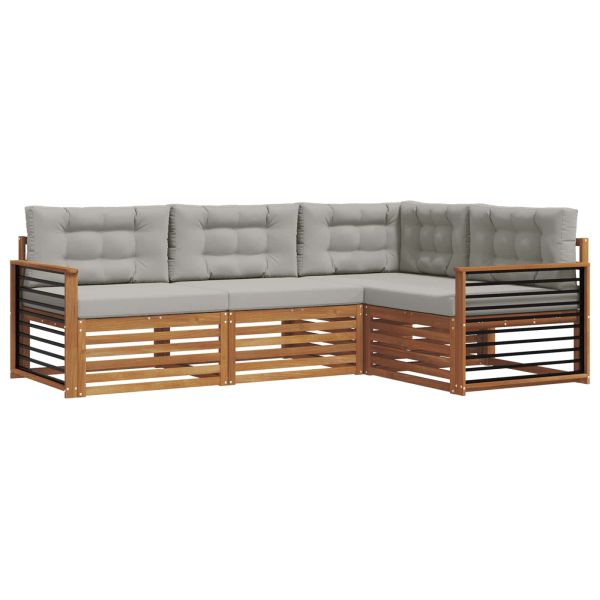 Комплект дивани за открито 13 pcs Естествено и светло сиво