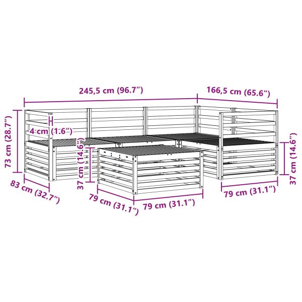 Комплект дивани за открито 5 pcs Естествен