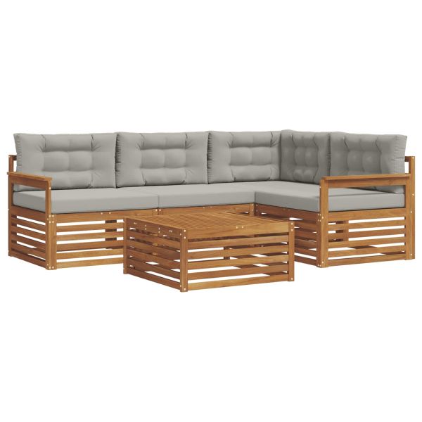 Комплект дивани за открито 5 pcs Естествено и светло сиво