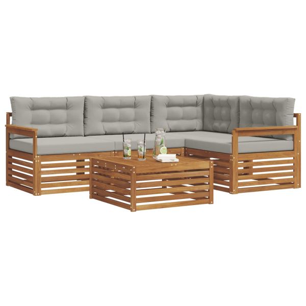 Комплект дивани за открито 5 pcs Естествено и светло сиво