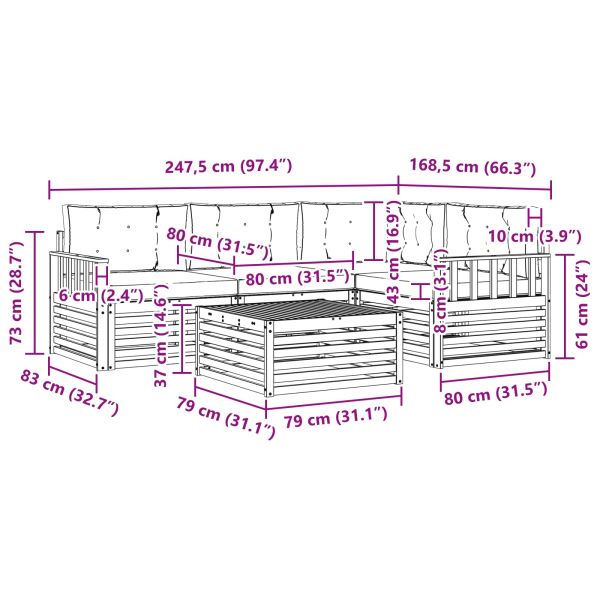 Комплект дивани за открито 5 pcs Естествено и светло сиво
