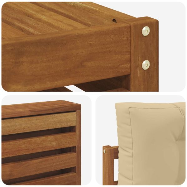 Комплект дивани за открито 5 pcs Натурален и Бежов