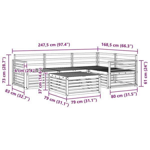 Комплект дивани за открито 5 pcs Естествен