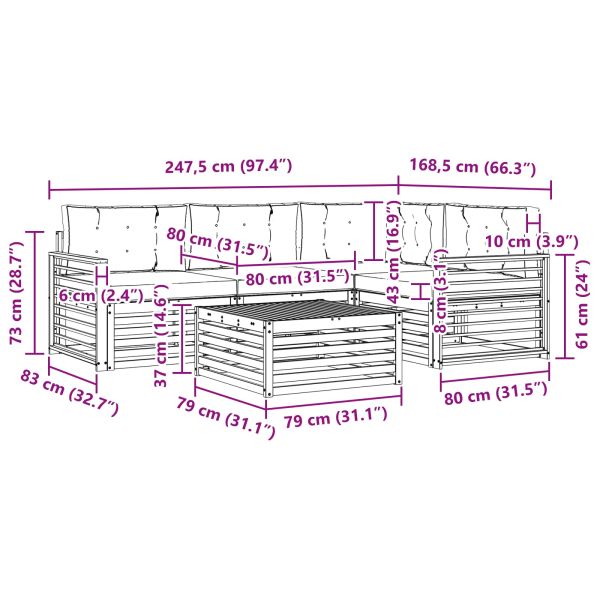 Комплект дивани за открито 5 pcs Естествено и светло сиво