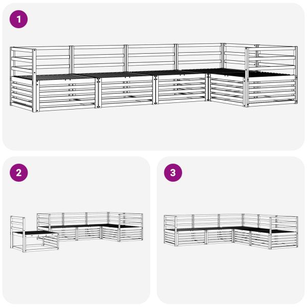 Комплект дивани за открито 5 pcs Естествен