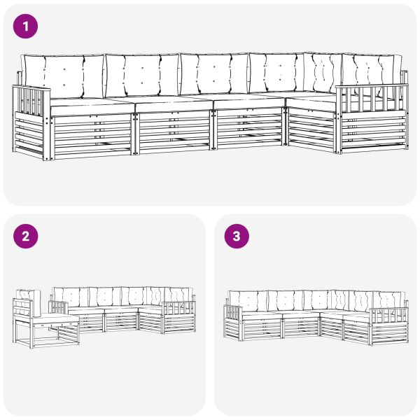 Комплект дивани за открито 5 pcs Естествено и светло сиво