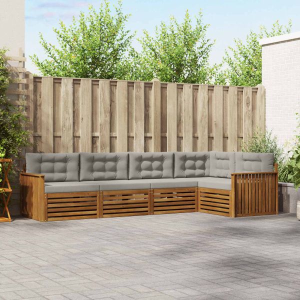 Комплект дивани за открито 5 pcs Естествено и светло сиво