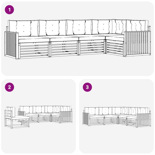 Комплект дивани за открито 5 pcs Натурален и Бежов