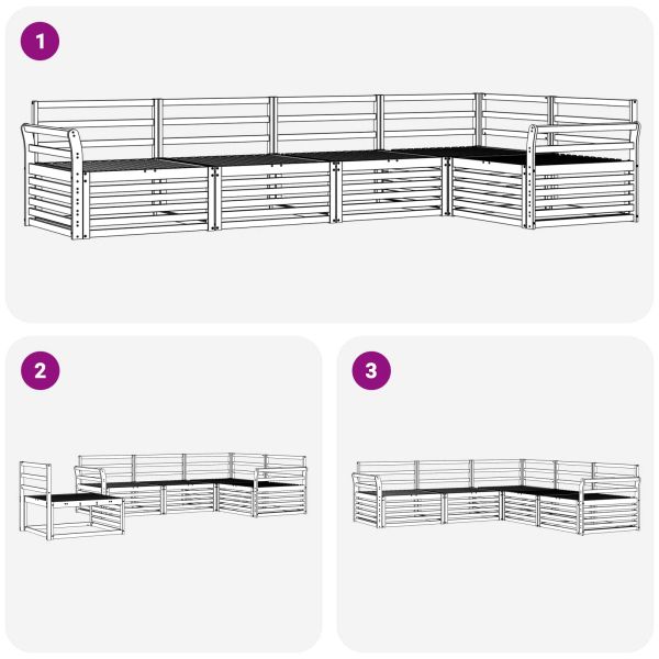 Комплект дивани за открито 5 pcs Естествен