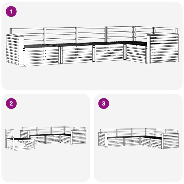 Комплект дивани за открито 5 pcs Естествен