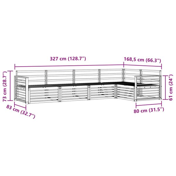 Комплект дивани за открито 5 pcs Естествен