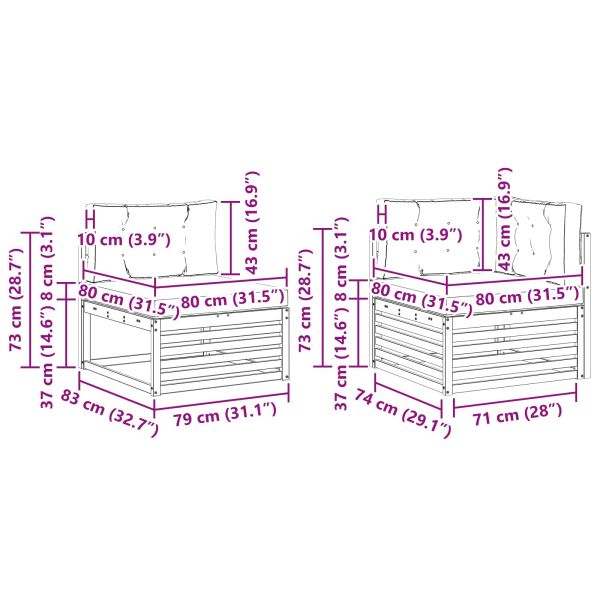 Комплект дивани за открито 5 pcs Натурален и Крема