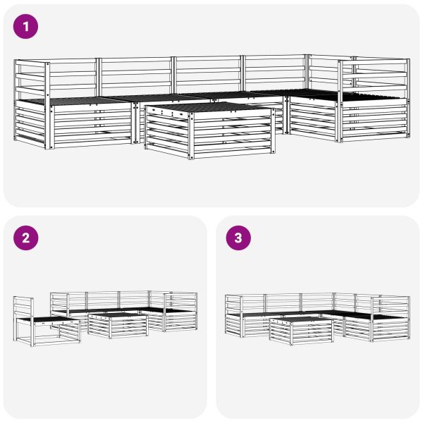 Комплект дивани за открито 6 pcs Естествен