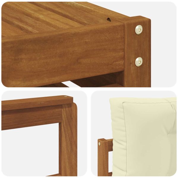 Комплект дивани за открито 6 pcs Натурален и Крема