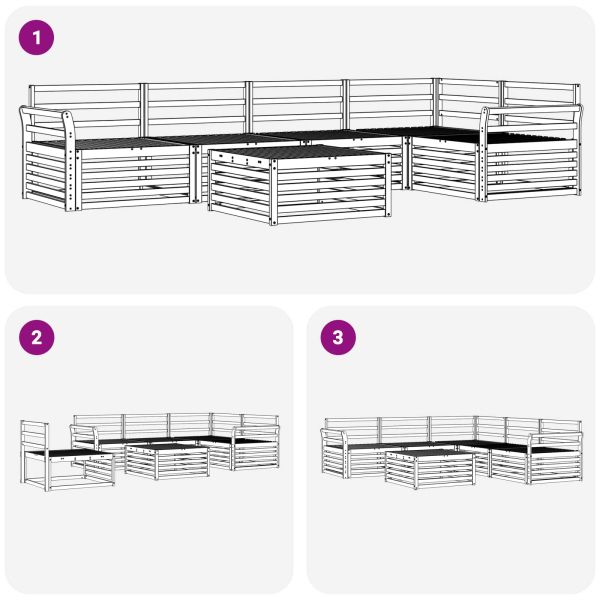 Комплект дивани за открито 6 pcs Естествен