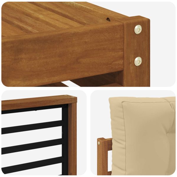 Комплект дивани за открито 6 pcs Натурален и Бежов