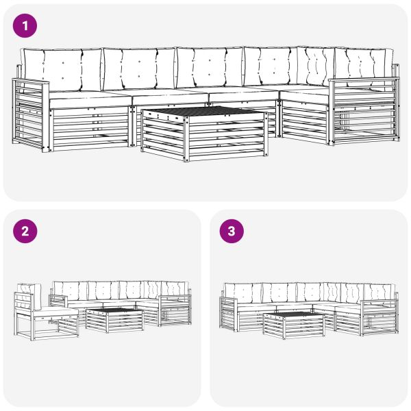 Комплект дивани за открито 6 pcs Натурален и Бежов