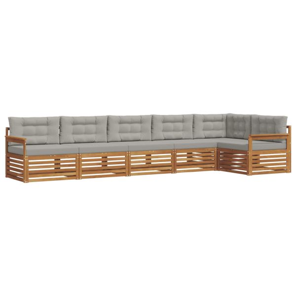 Комплект дивани за открито 6 pcs Естествено и светло сиво