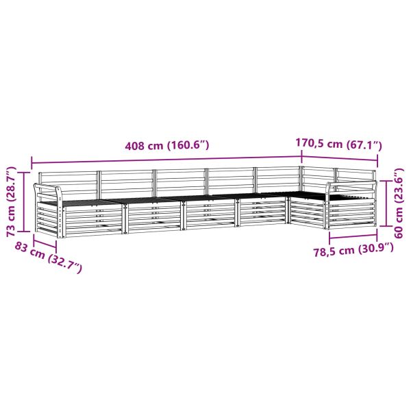 Комплект дивани за открито 6 pcs Естествен