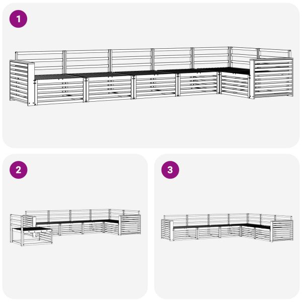 Комплект дивани за открито 6 pcs Естествен