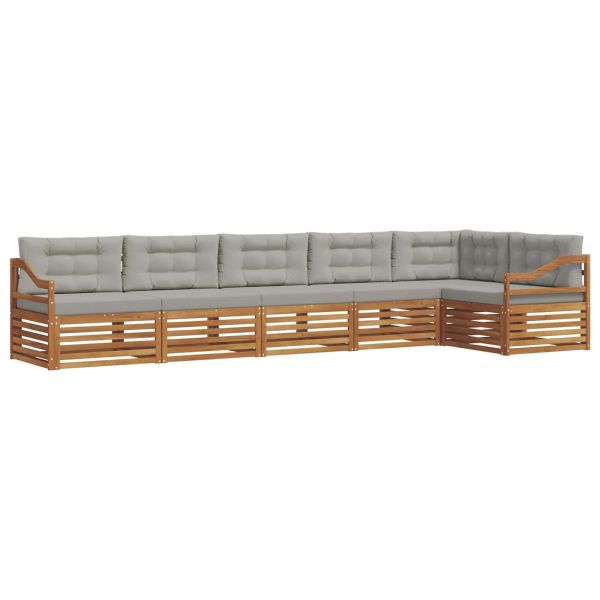 Комплект дивани за открито 6 pcs Естествено и светло сиво