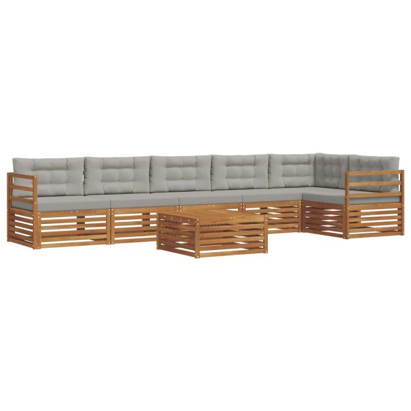 Комплект дивани за открито 7 pcs Естествено и светло сиво