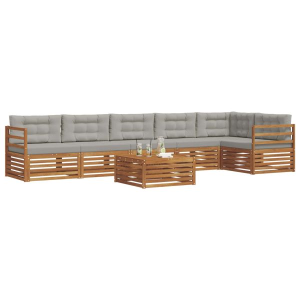 Комплект дивани за открито 7 pcs Естествено и светло сиво