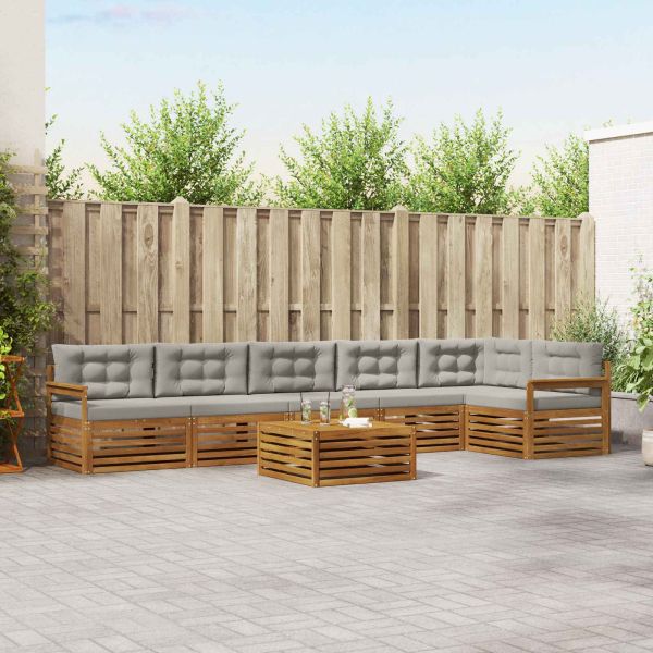 Комплект дивани за открито 7 pcs Естествено и светло сиво