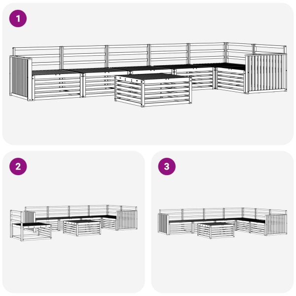 Комплект дивани за открито 7 pcs Естествен