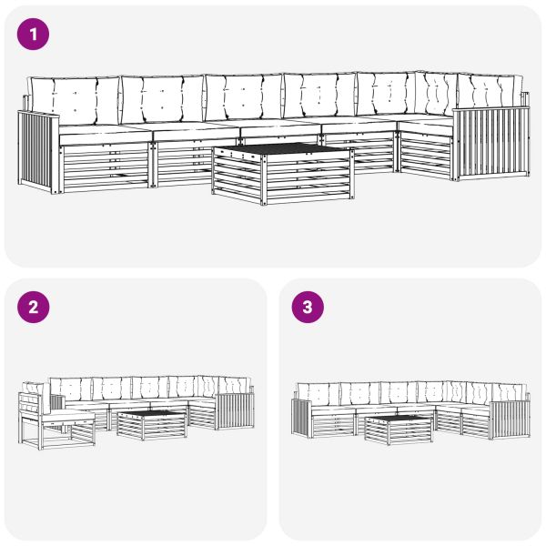 Комплект дивани за открито 7 pcs Натурален и Крема