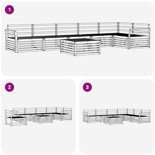Комплект дивани за открито 7 pcs Естествен