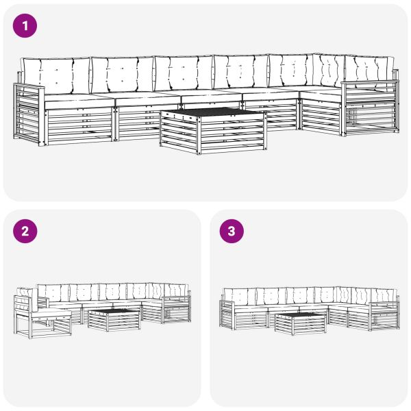 Комплект дивани за открито 7 pcs Натурален и Бежов