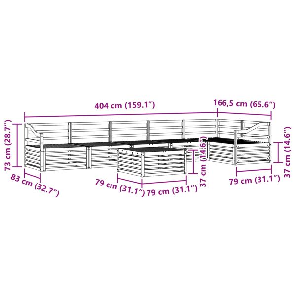 Комплект дивани за открито 7 pcs Естествен