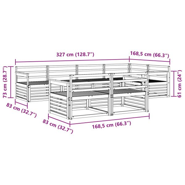 Комплект дивани за открито 7 pcs Естествен