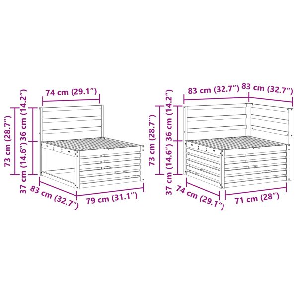 Комплект дивани за открито 7 pcs Естествен