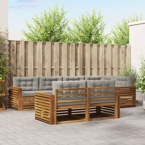 Комплект дивани за открито 7 pcs Естествено и светло сиво