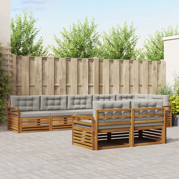 Комплект дивани за открито 25 pcs Естествено и светло сиво