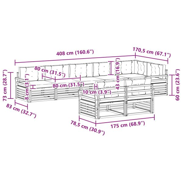 Комплект дивани за открито 25 pcs Естествено и светло сиво