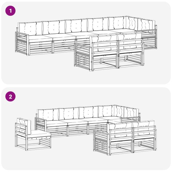 Комплект дивани за открито 8 pcs Натурален и Бежов